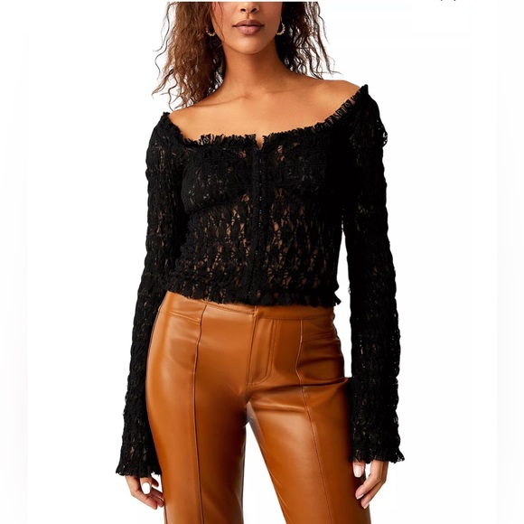 NWT Free People One Madison Top in Black - Picture 4 of 13